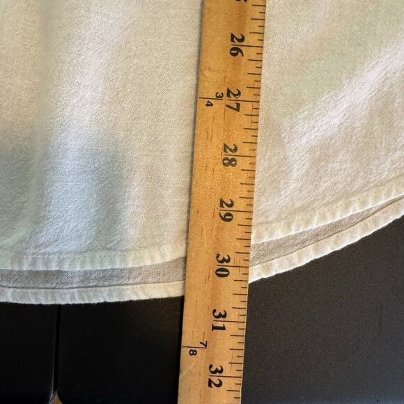 Susan Graver Oversized White Linen Blouse, Light & Breezy Layering, Size XL - Picture 5 of 5